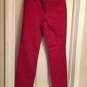 NWT Loft Red 98% Cotton textured jeans